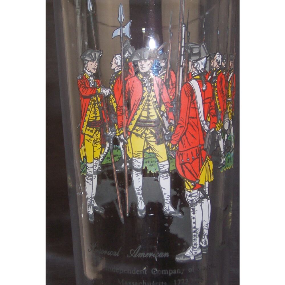VTG Libbey Historical American Uniforms Highball Glasses Tumblers 6.5" Set of 3 - Picture 2 of 5